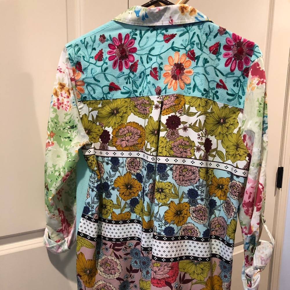 John Mark Multicolor Floral Blouse - image 1